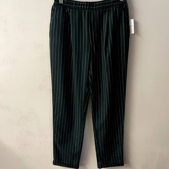 Forever 21 Black Striped High-Waisted Pants Size M NWT - Picture 11 of 11